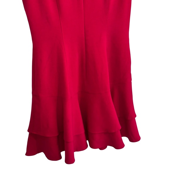 Eliza J Fuchsia Ruffle Hem Dress Size 10 - Picture 4 of 6